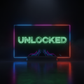 WarzaTV - Neon TV with UNLOCKED branding